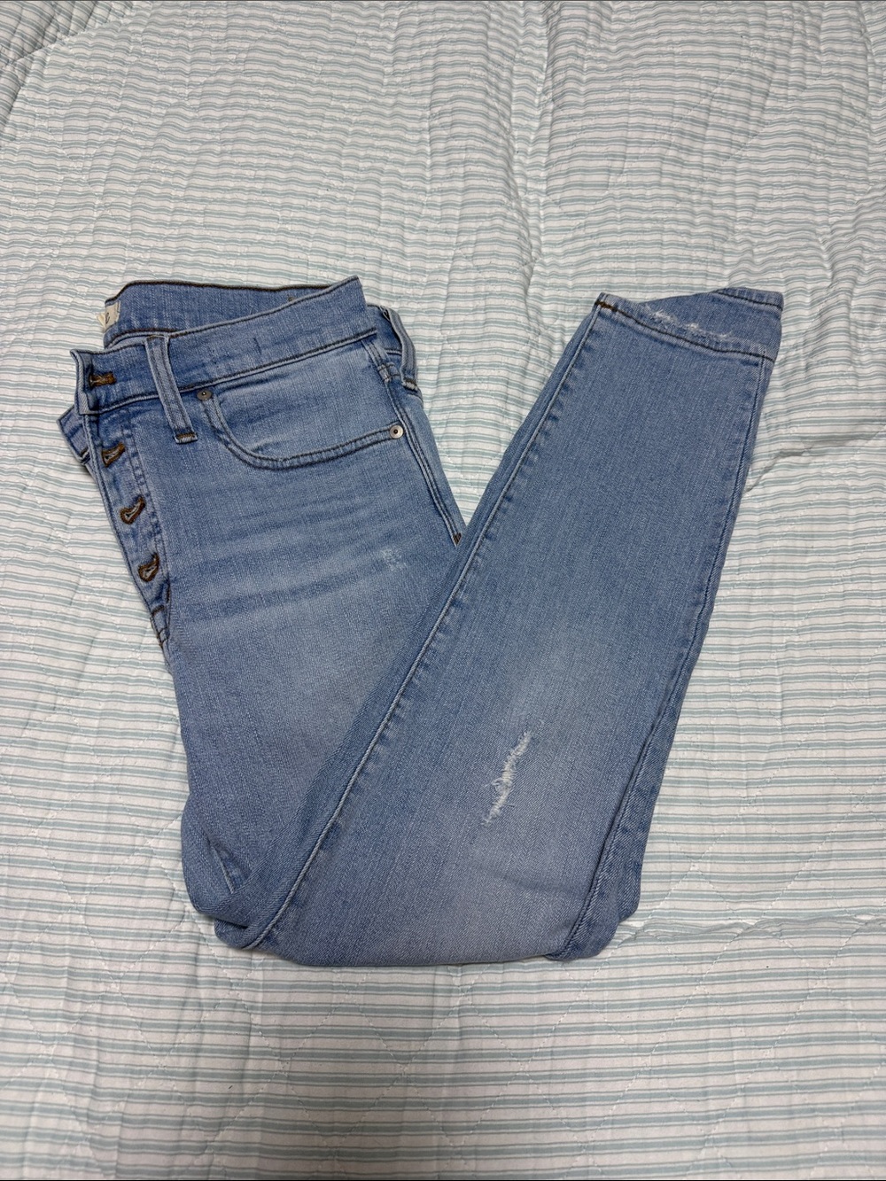 Madewell Light Blue 9” High-Rise Skinny Jeans with Button Fly size 29